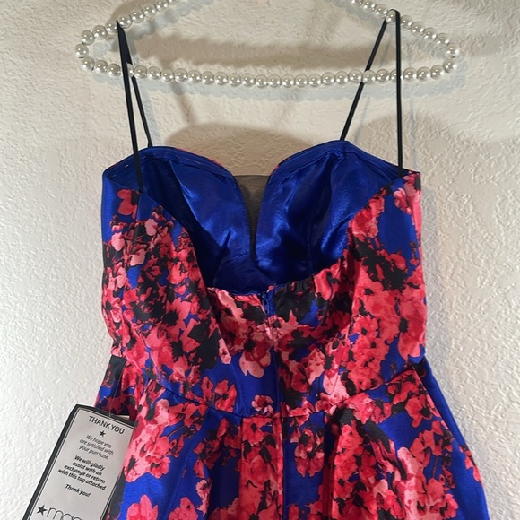 B.DARLIN Floral Print Blue Strapless Fit & Flare Dress Size 7/8 NEW - Picture 7 of 11